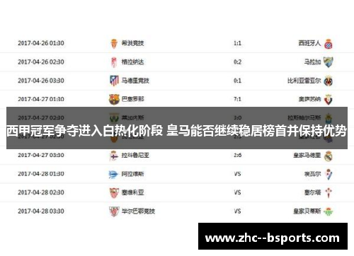 西甲冠军争夺进入白热化阶段 皇马能否继续稳居榜首并保持优势 西甲冠军争夺进入白热化阶段 皇马能否继续稳居榜首并保持优势